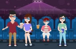 和孩子们一起看电影